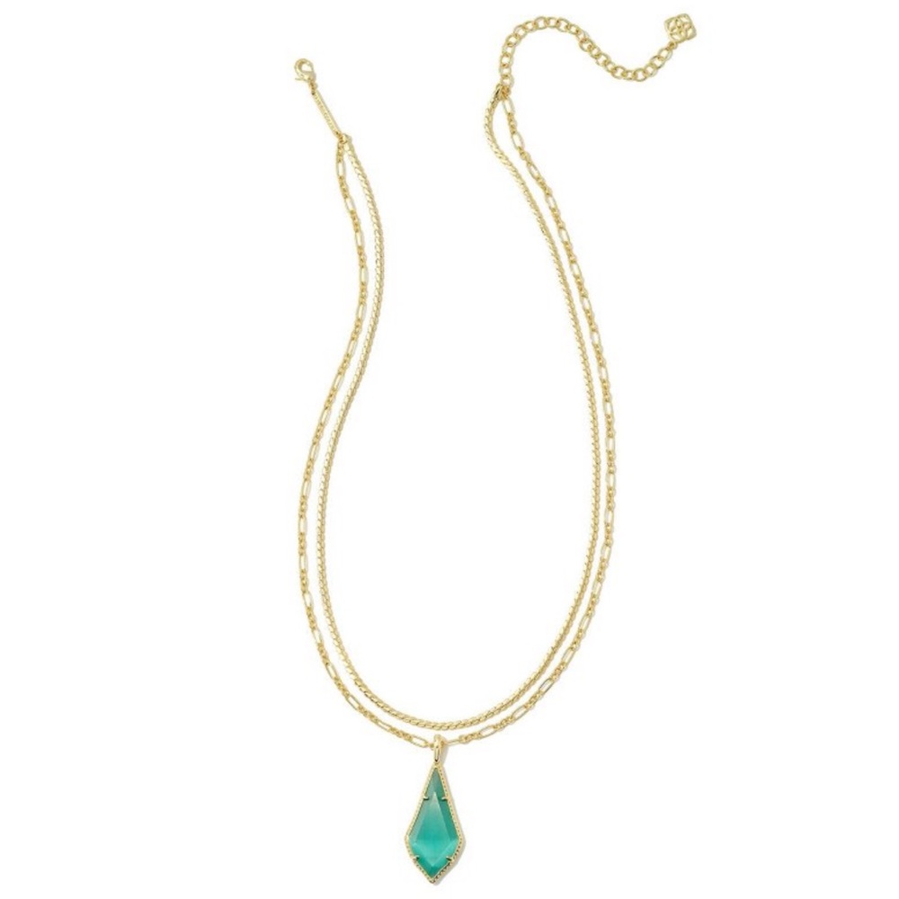 Kendra Scott 14K Gold Over Brass Jesse MultiStrand Necklace -Cat's Eye Glass NWT - Picture 7 of 9